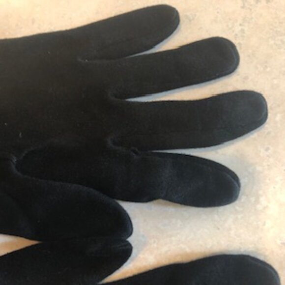 Hansen Vintage 1940s 1950s Black Rayon Opera Gloves Pearl Small-Medium Size 7 - Picture 4 of 11